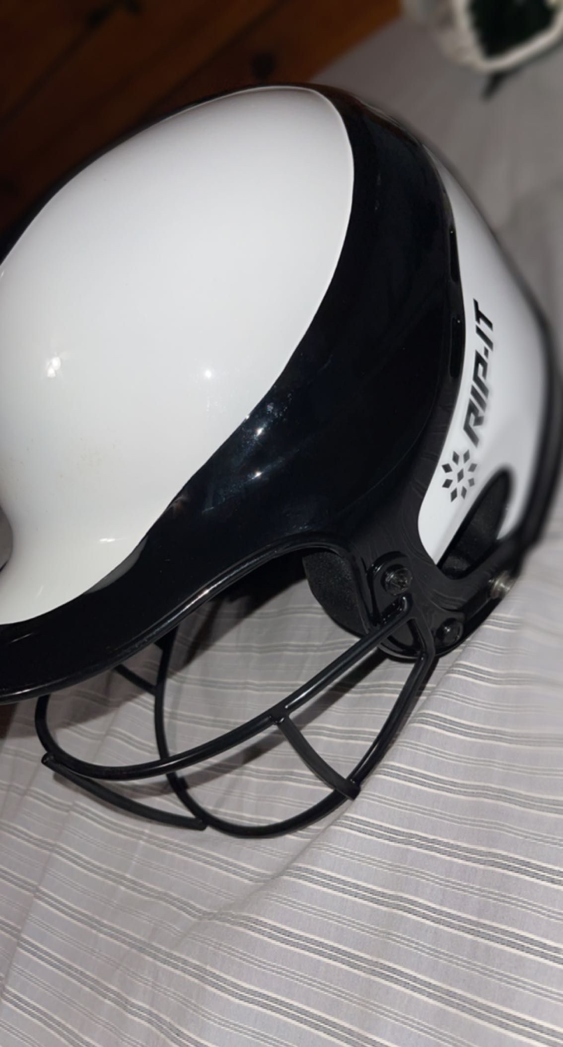 New Rip-it Black And White Adult Batting Helmet 