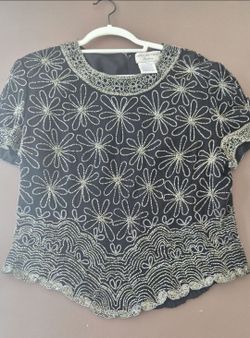 Vintage beaded blouse-size XL
