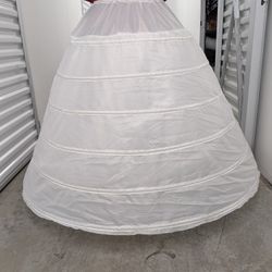 White Long 6 Hoop Petticoat