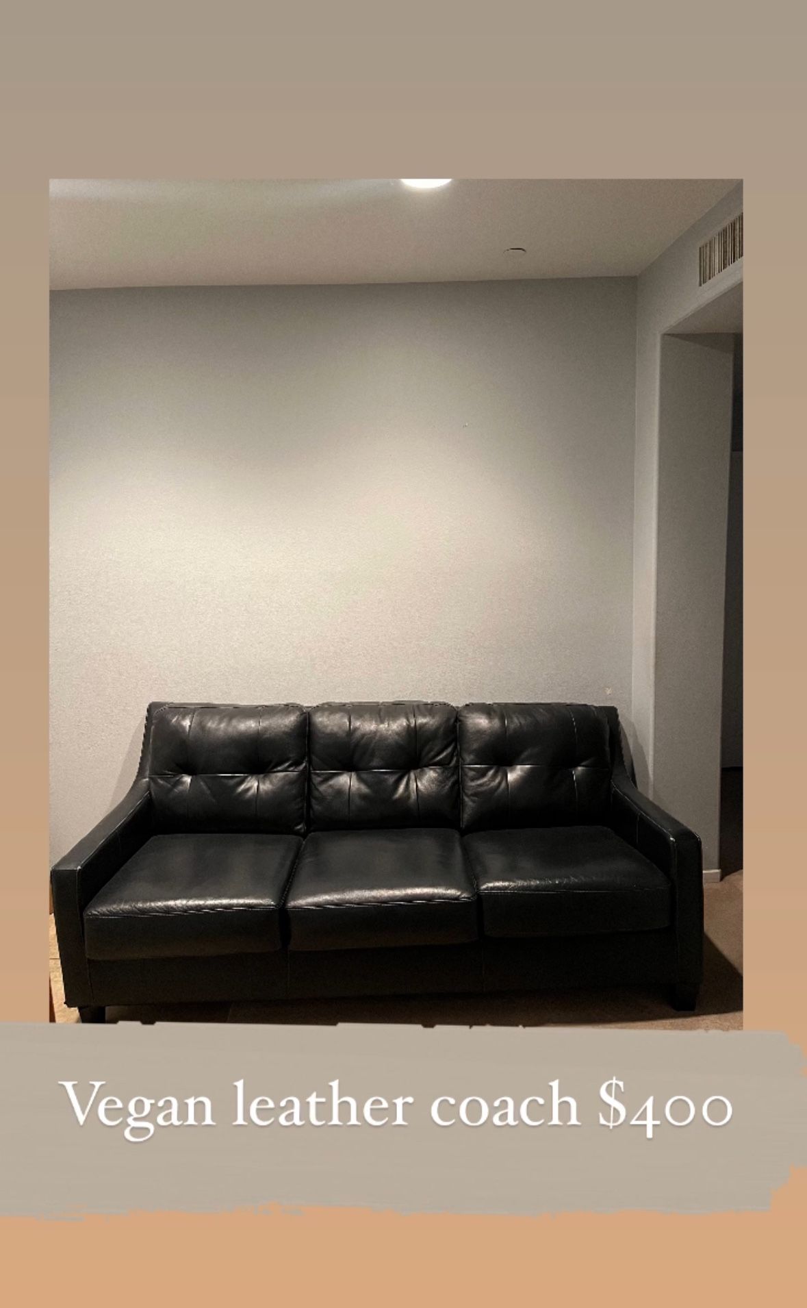 Single Vegan Leather Couch