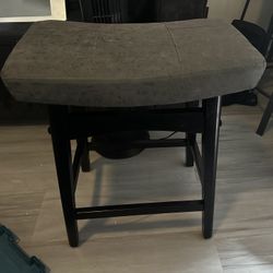 2 Grey Leather Bar Stools