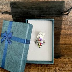 Tricolor Cubic Zirconia Ring 