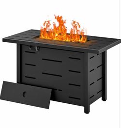 43 Inch Propane Fire Pit Table for Patio& Backyard, 50,000 BTU Steel Gas Fire Pit