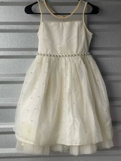 Cream And Gold With Pearls Formal Children’s Dress