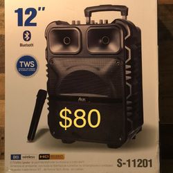 Aek 12” Bluetooth Rechargeable Speaker With Microphone And Led Display Ligths 🔊🎤🎶🎶