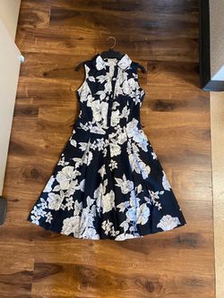 Guess brand Navy Floral Sleeveless Fit & Flare Dress