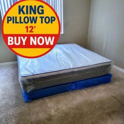 King mattress regular and box spring set (2pc - brand new)