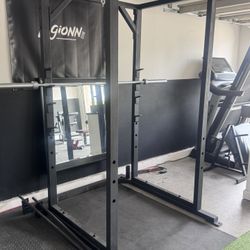 Squat Rack w/ Olympic Bar + Pull-Up Bar – Home Gym