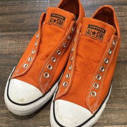 Converse No Lace Shoes Slip On Size 8.5 Orange 