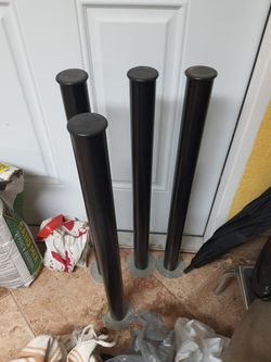 Four IKEA steel In Black Table Legs 27.5in Height