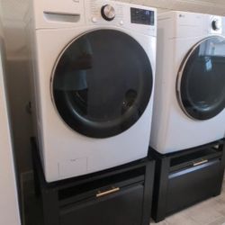 Pair Of New Laundry Pedestals With Shelf And Drawer