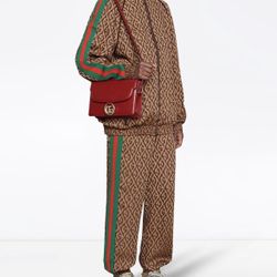 Gucci GG Ring Shoulder Bag red