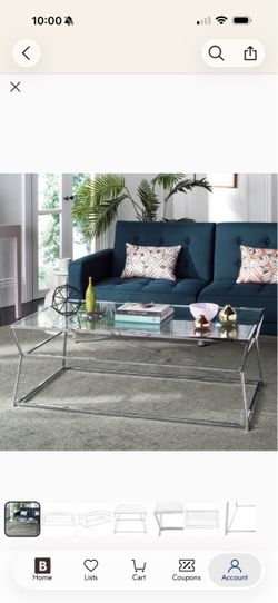 SAFAVIEH Ellie Glass Chrome Coffee Table