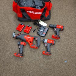 Craftsman 20 Volt 4 Piece Tool Combo Set Drill Driver 