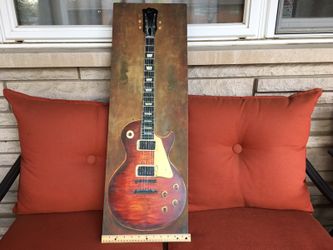 Guitar painting unsigned on canvass