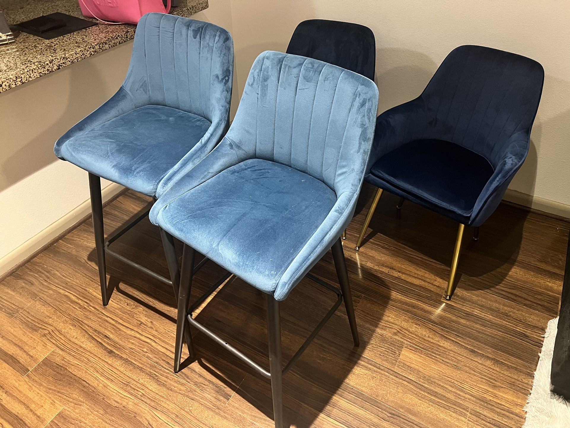 Blue Suede Chairs