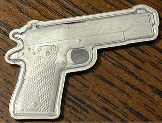 5 Gram Silver M1911 Art Bar  .999 Fine Silver 45 Auto Bullion