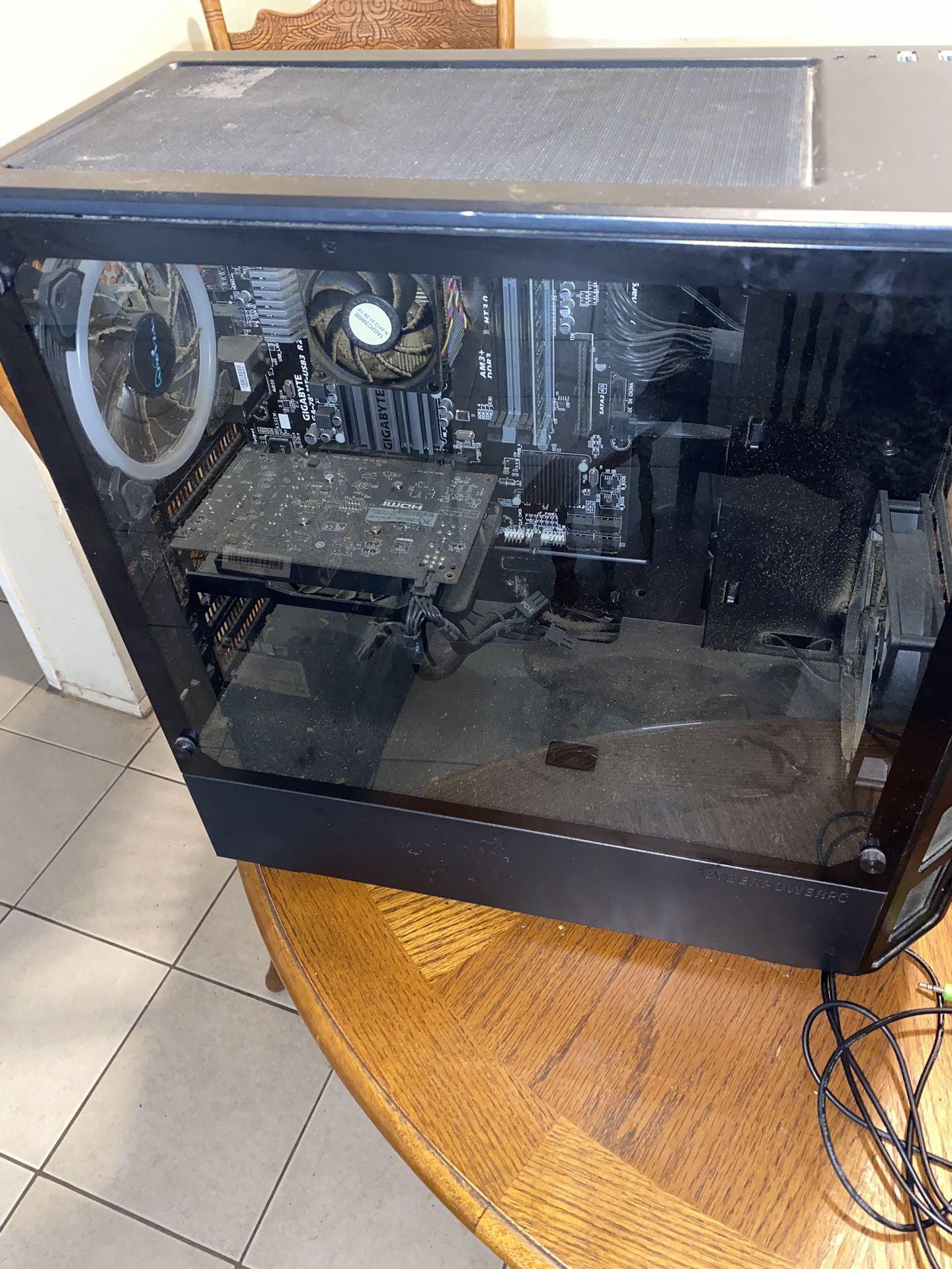 Full Pc Setup Dual Monitors And Pro Yeti Mic With Gaming Mouse And Headset