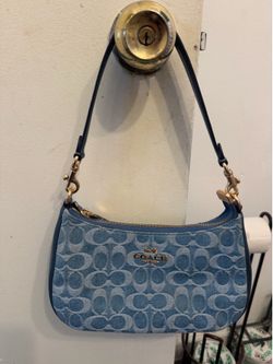 Coach Denim Signature Shoulder Bag – Blue