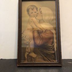 Vintage 1800s 15x9in Religious Print Rare