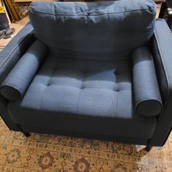 Navy Blue Tufted Oversized Chair