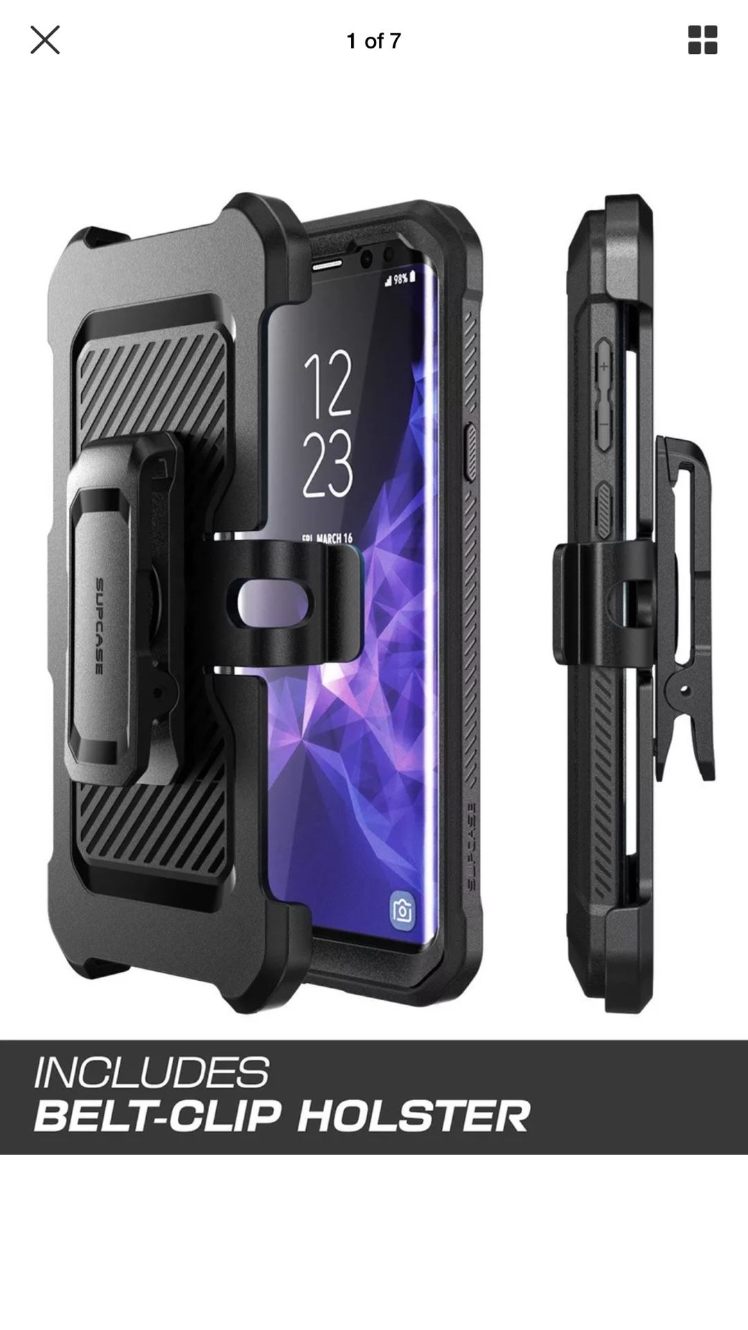 Samsung Galaxy S9 Case Full-body Holster Cover, Shockproof Armor, Belt Clip Black