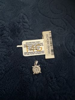 14K White Gold Diamond Solitaire Pendant
