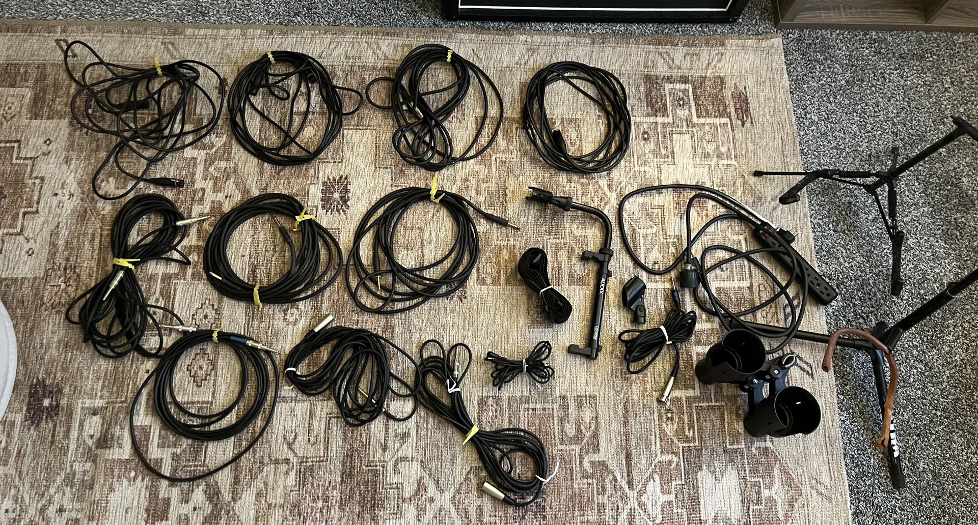 Assorted Guitar/Mic Chords and Accessories 