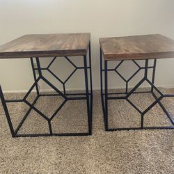 Wrought Iron Vaneer End Tables