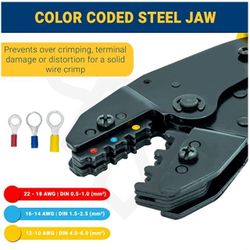 Professional-Grade Ratcheting Wire Crimper for Insulated Terminals 