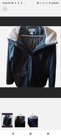 Columbia Navy Jacket with Sherpa Lining