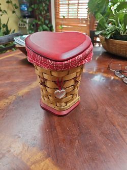 Longaberger Heart Basket With Everything 