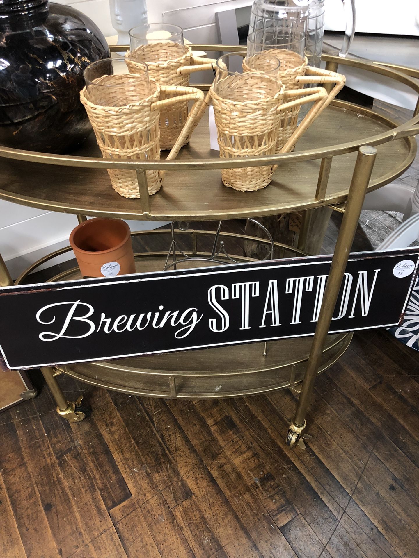Metal Brewing Station Sign 