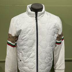 De Niko Jacket White Modern Fit Bomber 