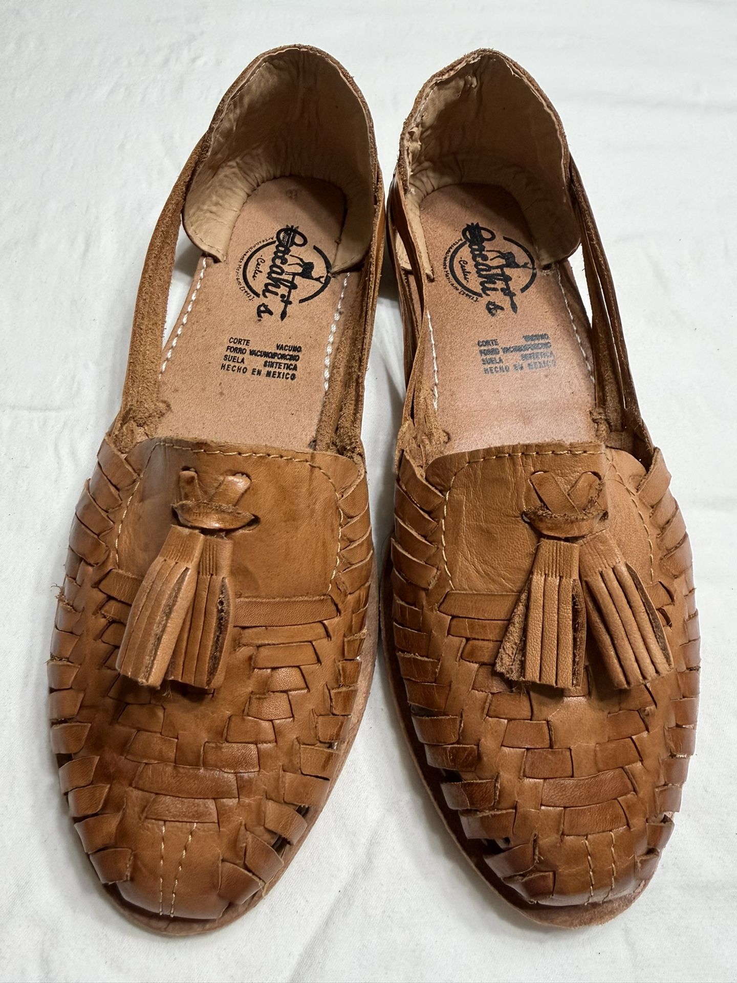 Mexican Huarache Leather Women Mexico Size ( 6) Us Size (9) Brown New No Box