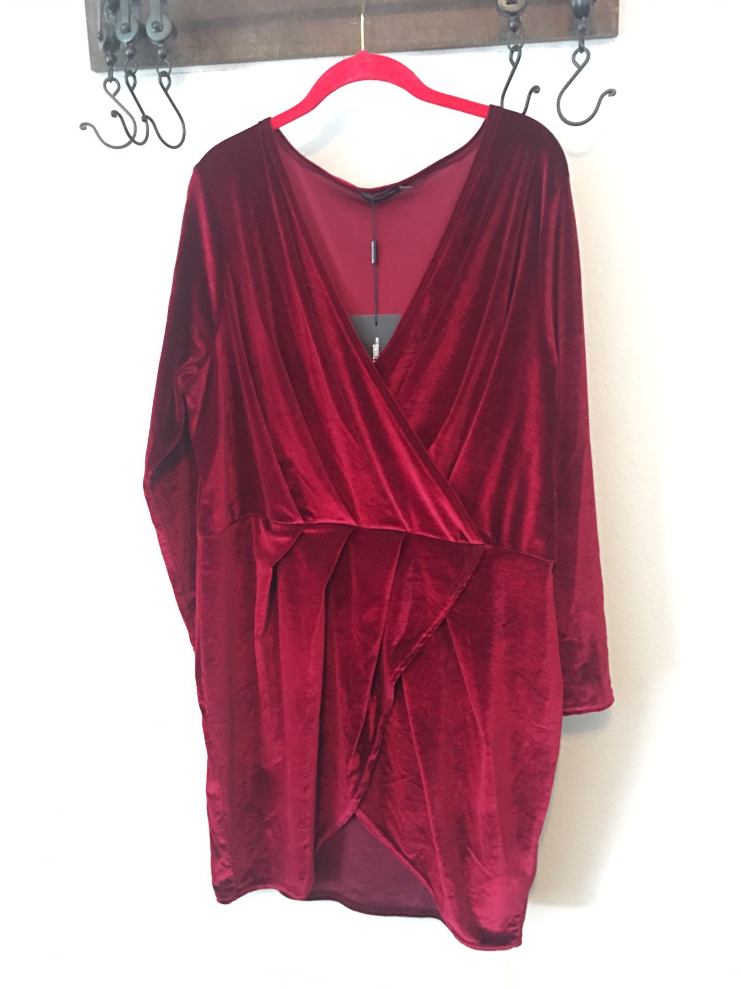 Plus Size Red Velvet Dress