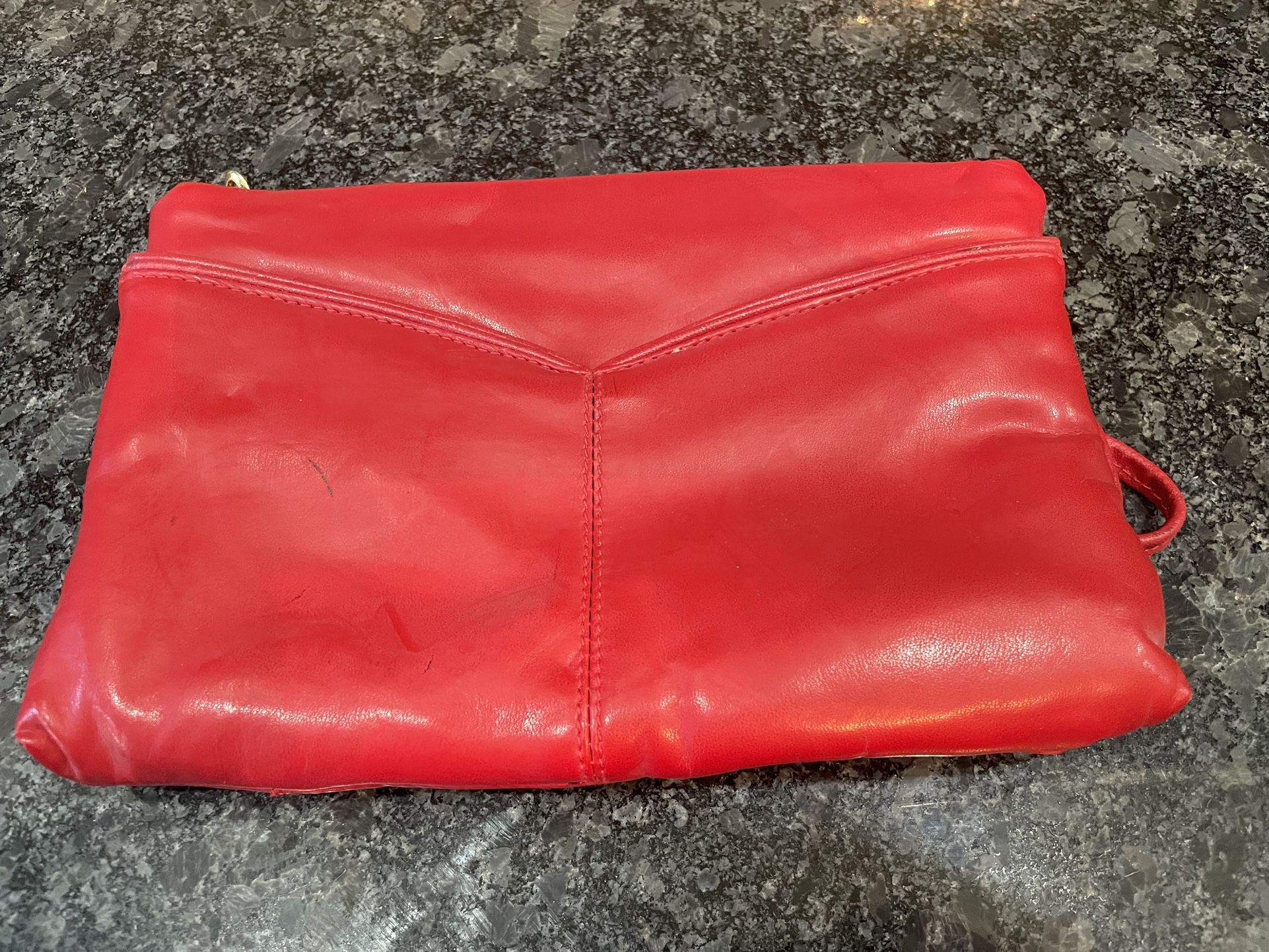 Womens Red Vintage Genuine Leather  Purse