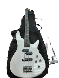 White Electric Bass Guitar