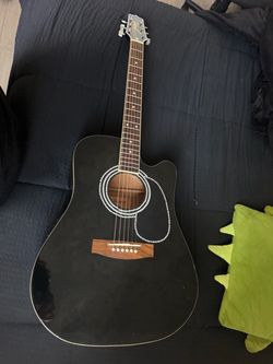 Jasmine Black Acoustic Cutaway Guitar