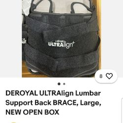 DeRoyal Back Back Brace - Ultralight