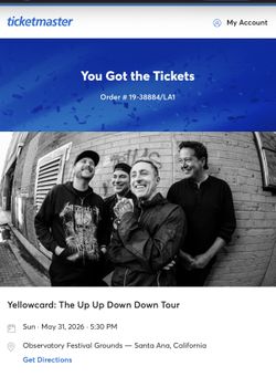 Yellowcard Tickets 5/31
