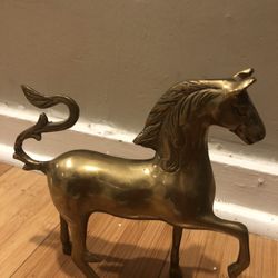 Mid-Century Brass Horse Sculpture