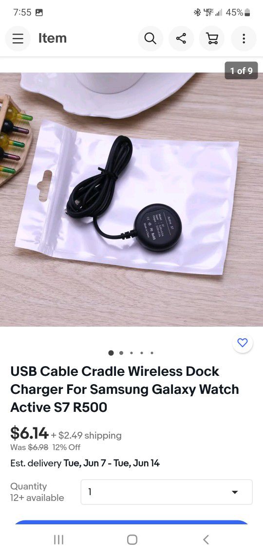 Wireless Dock Charger For Samsung Galaxy Watch Active S7 R500