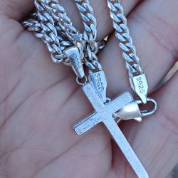 Sterling Silver Chain With Cross 