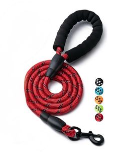 Red Rope Dog Leash with Padded Handle