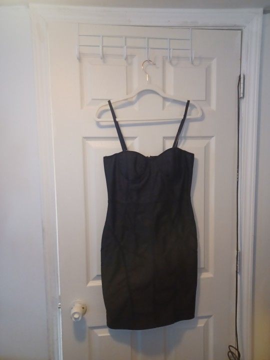 Black Lined Women's Mini Dress
