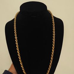 14k Gold Hollow Rope Chain  24 inches