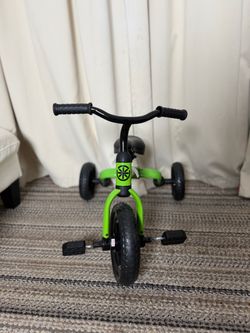 Green Kids Tricycle with Black Wheels