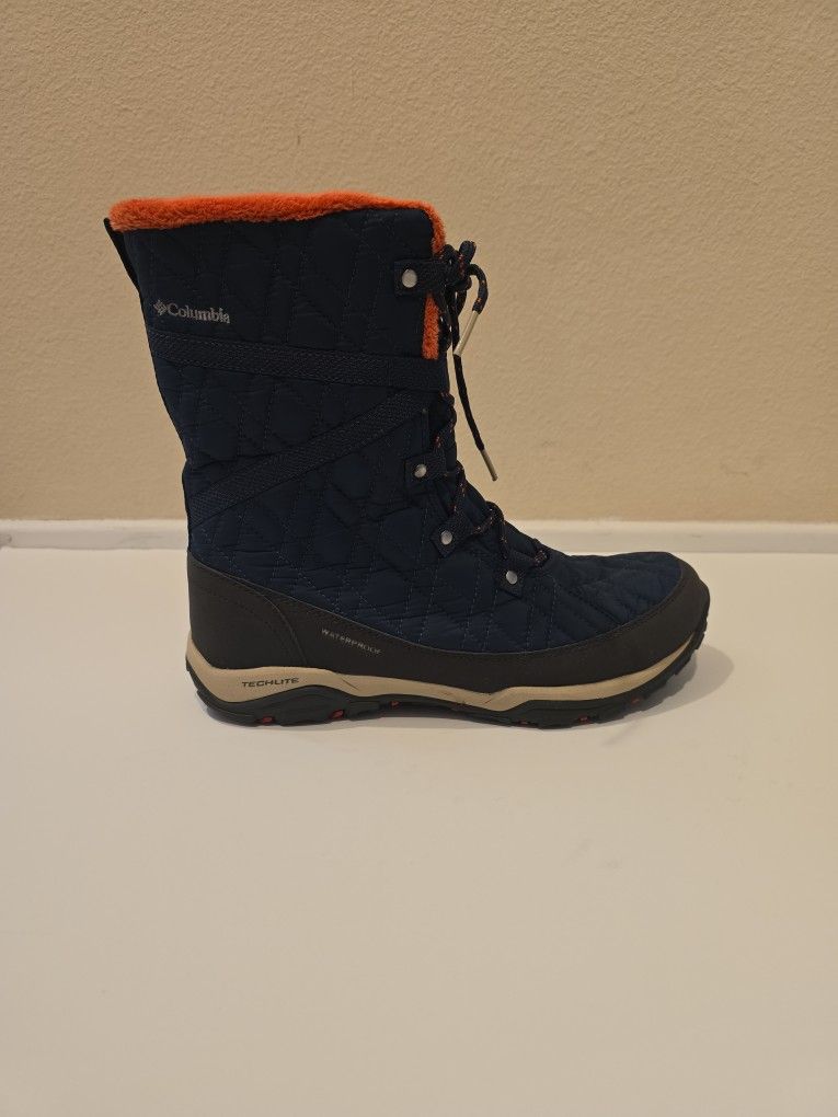 Columbia Waterproof Winter Boots – Women’s, Navy/Orange, Size 8.5