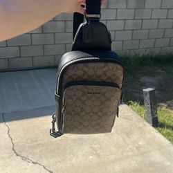 brown brand new coach bag + black used coach bag